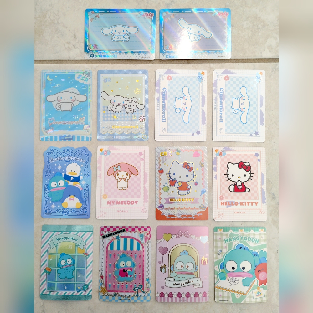 Sanrio Character Cards - Cinnamoroll, Hello Kitty, Hangyodon, My Melody